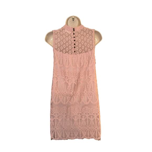 Skyler + Jade pink boho swing dress with lace overlay size L - Picture 4 of 6